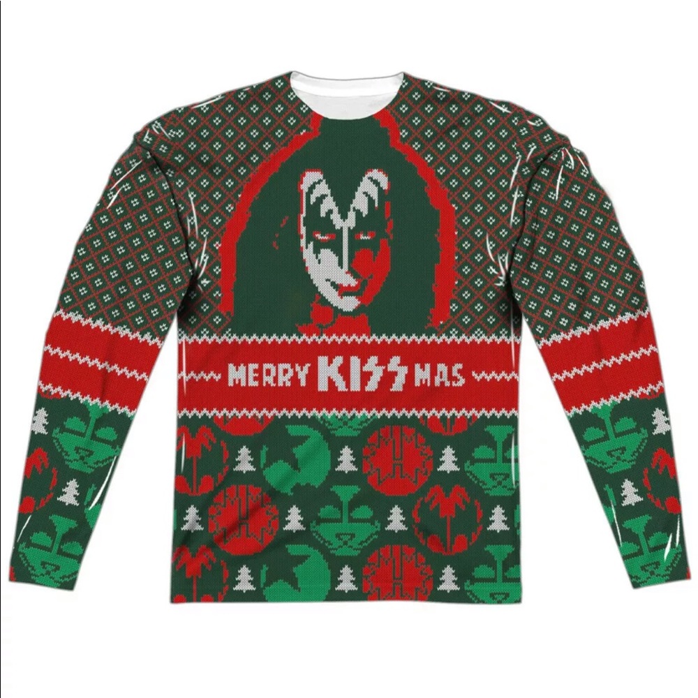 Kiss Kissmas Allover Print Sublimation Shirt